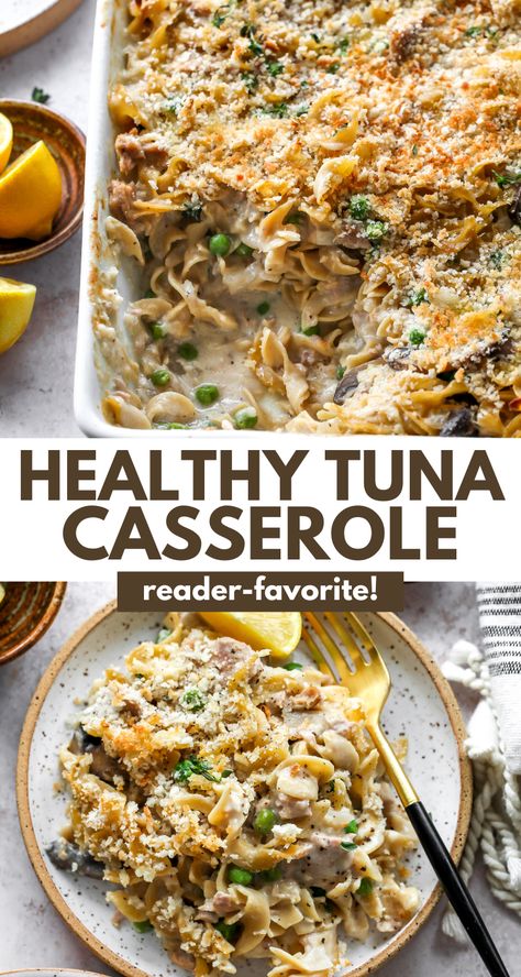 Healthy Tuna Casserole, Healthy Tuna Noodle Casserole, Tuna Noodle Casserole Recipe, Tuna Casserole Recipes, Healthy Casserole Recipes, Healthy Tuna, Tuna Noodle, Tuna Noodle Casserole, Tuna Casserole