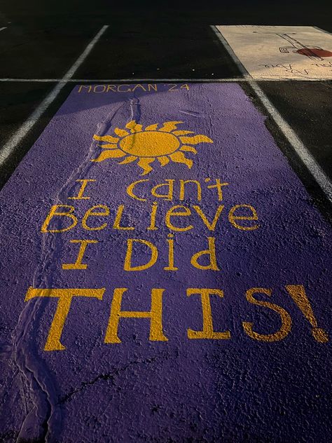 Senior Disney Parking Spots, Rapunzel Parking Spot, Senior Parking Spaces Tangled, Tangled Parking Spot Painting, Rapunzel Senior Parking Spot, Disney Parking Spots, Tangled Senior Parking Spot, Disney Parking Spot Painting Ideas, Tangled Parking Spot