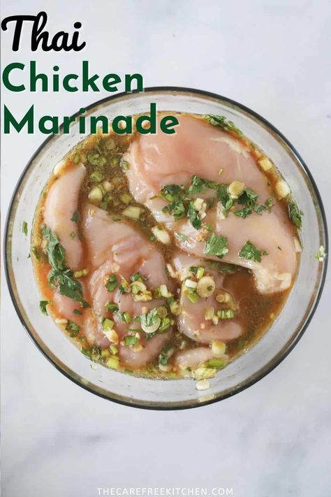 Thai Chicken Marinade, Simple Peanut Sauce, Asian Marinade For Chicken, Chicken Breast Marinade, Asian Marinade, Healthy Thai Recipes, Grilled Chicken Marinade, Bbq Chicken Breast, Best Thai Food