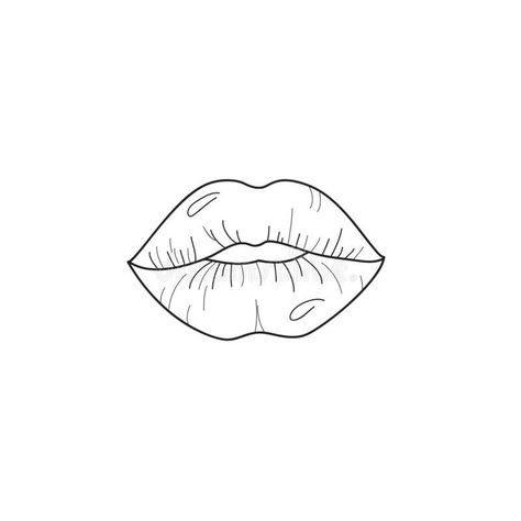 Lips Vector, Teacup Tattoo, Freehand Drawing, Doodle Style, Vector Images Illustrations, Cute Easy Drawings, Presentation Board, Step By Step Drawing, Face Drawing