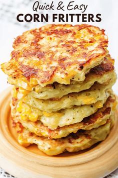 Kid Friendly Snacks, Fresh Corn Recipes, Corn Fritter, Corn Recipes Side Dishes, Vegetarian Snack, Corn Fritter Recipes, Healthy Vegetarian Snacks, Easy Corn, Pasta Vegetariana