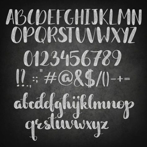 for your design projects. Includes uppercase and lowercase letters, numbers, and symbols. Available in AI, EPS, and SVG#doodlefonts #handdrawnletters #creativecalligraphy #fontinspiration #letteringlove Chalkboard Number Fonts, Chalk Pen Lettering, Fonts For Chalkboard Signs, Chalk Marker Calligraphy, Chalkboard Fonts Alphabet Hand Drawn, Chalk Fonts Alphabet, Chalk Lettering Alphabet Fonts, Chalkboard Sign Lettering, Chalk Writing Fonts