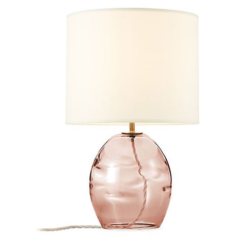 Room & Board - Grace 20h Table Lamp Glass Bedside Lamps, Glass Lamp Base, Pink Table Lamp, Entryway Inspiration, Living Room Accent Tables, Room Board, Modern Furniture Living Room, Modern Table Lamp, Night Lamps