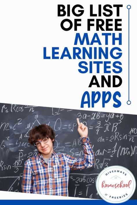 Big List of Free Math Learning Sites & Apps - Homeschool Giveaways Online Math Games, Free Math Resources, Math Apps, Math Tools, Learning Sites, Math Learning, Math Multiplication, Math Words, Math Word Problems