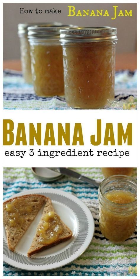 Jam And Jelly Recipes, Banana Jam, Jam Recipes Homemade, Canning Jam, Homemade Jelly, Overripe Bananas, Jam And Jelly, Jelly Recipes, Fruit Jam