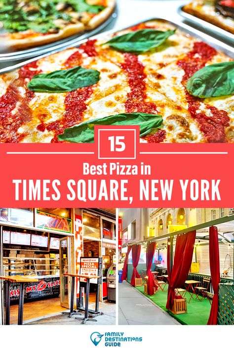 Best New York Pizza, Best Pizza In Nyc, Nyc Pizza, Times Square Ny, Square Pizza, Ny Pizza, Manhattan Times Square, Bus Trip, Sicilian Pizza