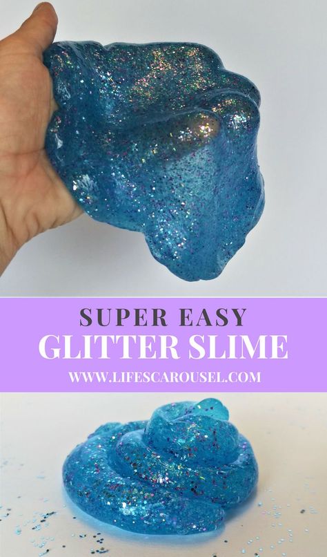 Easy Glitter Slime Recipe - CLICK PIN TO SAVE NOW! Awesome DIY Glitter Slime recipe. How to make this great kid craft with clear glue. This slime is blue but you can make any color! The perfect slime recipe - 3 ingredients and 3 steps - THAT'S easy! Perfect Slime Recipe, Glitter Slime Recipe, Glitter Wallpaper Iphone, Perfect Slime, Mermaid Slime, Cool Slime Recipes, Easy Kid Activities, Resep Slime, Slime No Glue