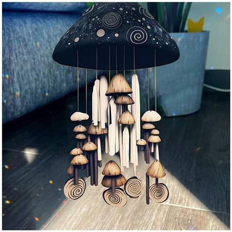 PRICES MAY VARY. 【Unique Mushroom Shape Design】These wind chimes feature an attractive mushroom shape design that adds a touch of whimsy to any outdoor space. Hang them on your balcony or garden as a delightful decoration that will catch the eye of passers-by. 【Colorful and Eye-Catching】Colorful Mushroom Wind Chimes are a beautiful sight, and their vibrant hues add a pop of color to your outdoor space. 【Long-lasting and clear sound】Emits a clear and pleasant sound to delight your ears and soothe Mushroom Decor, Wind Chime, Limited Stock, Gourds, Shape Design, Handmade Art, Resin Art, The Wind, Decorative Objects