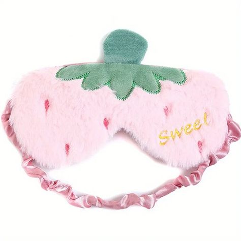 Cartoon Strawberry Design Plush Eye Mask, Office Travel Rest Sleep Shading Eye Mask, Sleep Mask Cover For Women - Temu Kids Eye Mask, Kids Sleep Mask, Unicorn Eyes, Plush Unicorn, Night Mask, Mask Cute, Embroidery Tshirt, Girl Sleeping, Eye Cover