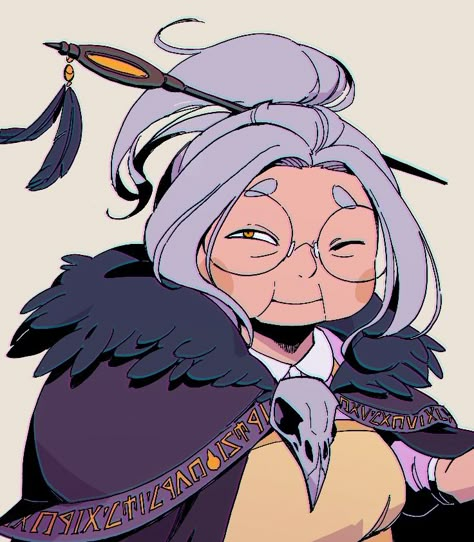 Grandma Concept Art, Anime Grandma Art, Sweet Old Lady Character Design, Dnd Grandma, Old Lady Anime, Firbolg Wizard, Modern Dnd Character Design, Grandma Character Design, Old Lady Character Design