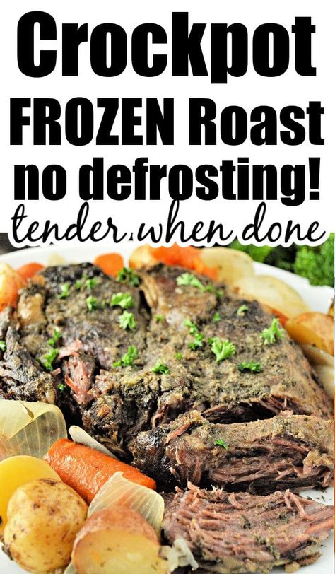 Frozen Roast In Crockpot, Beef In Slow Cooker, Frozen Roast, Chuck Roast Crock Pot Recipes, Roast Beef Crock Pot Recipes, Crockpot Roast Recipes, Pot Roast Crock Pot Recipes, Frozen Beef, Slow Cooker Recipes Beef