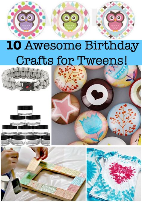 Looking for some great craft ideas for kids birthday parties? Here are 10 awesome birthday party crafts for tweens! Perfect for both the birthday party activity as well as the birthday party favor! Girl Birthday Party Crafts, Awana Crafts, Girls Activities, Crayon Party, Birthday Craft, Birthday Party At Home, Party Crafts, Birthday Activities, Birthday Party Crafts