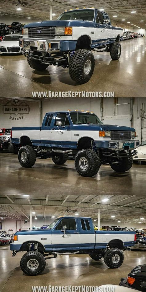 Ford F 150 Lifted, 1989 Ford F150, Ford F150 Lifted, F150 Lifted, Truck Builds, Ford Obs, Future Trucks, Hummer Cars, Two Tone Paint