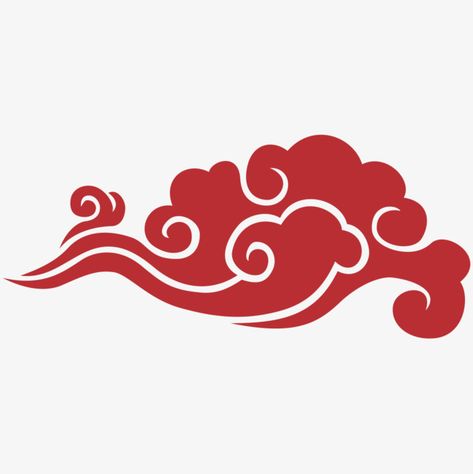 Chinese Flowers Drawing, Chinese Clouds, Cloud Tattoo Design, New Year Stickers, Window Grilles, Red Clouds, Chinese Crafts, Chinese New Year Design, Japan Painting