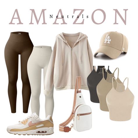 Neutral finds from amazon Amazon Fitness Clothes, Promoted By Amazon Outfits, Amazon Neutral Outfits, Amazon Canada Fashion Finds, Womens Amazon Fashion, Amazon Must Haves 2023 Fashion, Amazon Influencer Outfits 2023, Amazon Fall Fashion 2023, Amazon Fashion Finds 2023