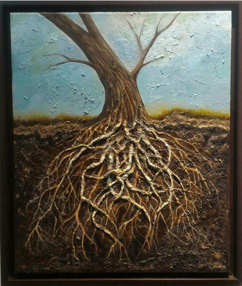 Roots Painting, Tree With Roots, Tree Roots, Tree Painting, Painting & Drawing, Oil Painting, Google Search, Drawings, Instagram