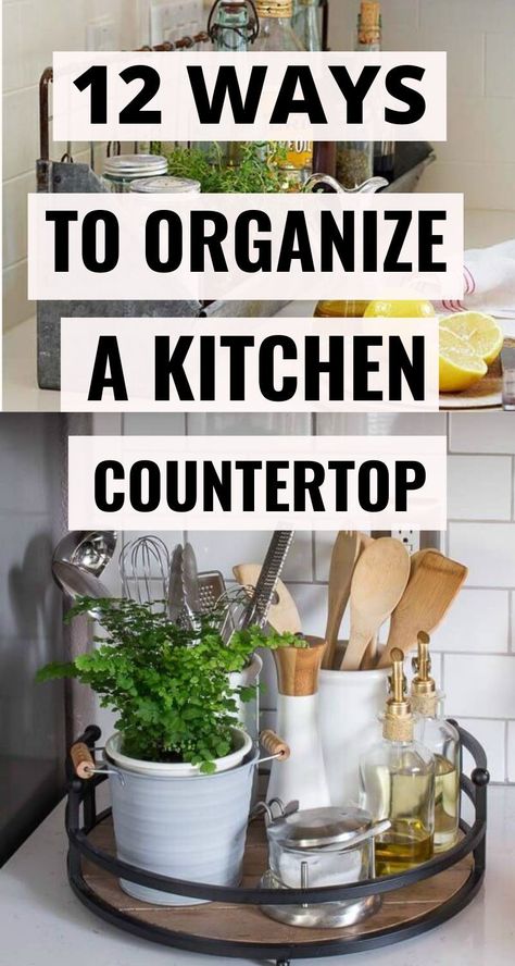 Organize A Kitchen, Kitchen Countertop Organization, Kitchen Countertop Decor, Kitchen Ikea, Kitchen Counter Top, Countertop Decor, Countertop Organization, Small Kitchen Organization, Kitchen Organization Pantry