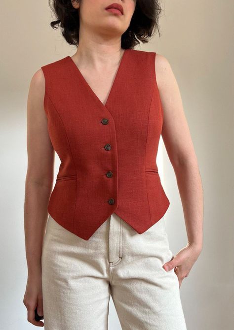 Bennie Vest by Bella Loves Patterns Crochet Vest Patterns, Vest Sewing, Waistcoat Pattern, Vest Patterns, Vest Sewing Pattern, Crochet Vest Pattern, The Fold Line, Vest Pattern, Sewing Blogs