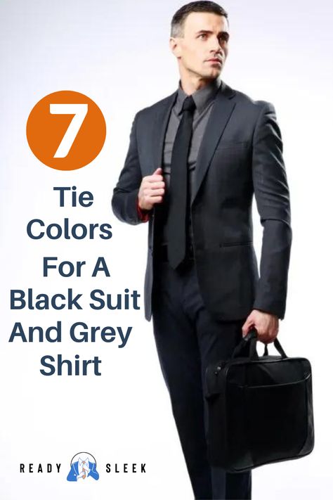 Black Suit With Grey Shirt Men, Black Suit Men Shirt Combination, Tie Combinations Suits, Black Suit And Tie Men, Grey Suit Tie Combination, Black Suit Shirt Combinations, Black Suit Tie Combination, Charcoal Suit Combinations, Tie With Grey Suit