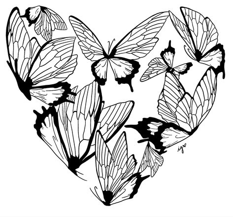 Butterfly Love Drawing, Heart With Butterfly Wings Tattoo, Butterfly Heart Drawing, Kneecap Tattoo Women, Heart Butterfly Tattoo, Butterfly Heart Tattoo, Heart With Butterflies, Butterfly Tattoo Design, Herz Tattoo