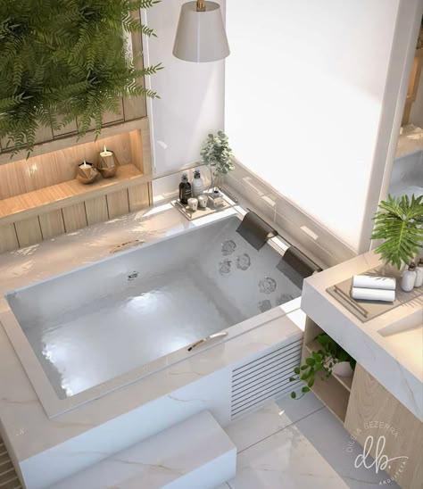 Indoor Jacuzzi, Home Spa Room, Indoor Spa, Bathroom Floor Plans, Country House Interior, Bathtub Design, Concept Home, Spa Room, Bathroom Design Luxury