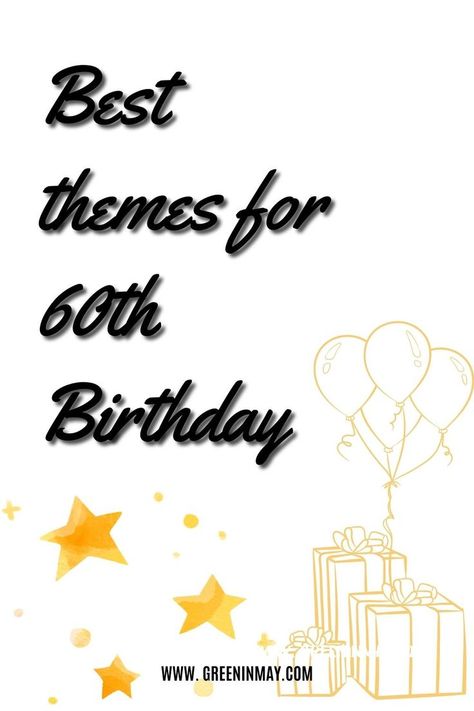 Turning 60 is no small feat, so why not throw a party that's as unique and memorable as the guest of honor? Here are the best 60th birthday party themes Over 60 Birthday Party Ideas, Party For 60th Birthday, 60th Theme Birthday Party Ideas, Birthday Themes For 60th Birthday, 60thbirthday Party Ideas, 60th Birthday Colors For Women, 62 Birthday Party Theme, How To Plan A 60th Birthday Party, Things To Do For 60th Birthday