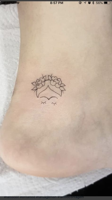 Mexican Simple Tattoo, Small Frida Tattoo, Fridah Kahlo Tattoos, Frida Kahlo Fine Line Tattoo, Simple Frida Kahlo Tattoo, Frida Khalo Tattoo Minimalist, Small Frida Kahlo Tattoo, Mexico Inspired Tattoos For Women, Mexican Tattoo Ideas For Women