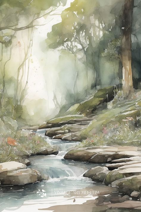 Watercolor landscape paintings