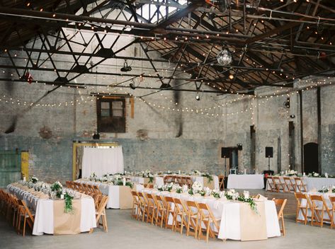 Read More: https://www.stylemepretty.com/2016/06/29/eclectic-warehouse-wedding-at-basilica-hudson/ Loft Wedding Reception, Industrial Loft Wedding, Industrial Wedding Reception, Industrial Wedding Inspiration, Industrial Wedding Decor, Mismatched Chairs, Industrial Chic Wedding, Loft Wedding, Warehouse Wedding