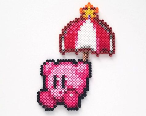 Kirby Pearl Beads, Kirby Perler Bead Patterns, Kirby Perler Beads, Perler Bead Art Ideas, Kirby Nightmare, Perler Keychain, Perler Bead Designs, Perler Creations, Perler Ideas