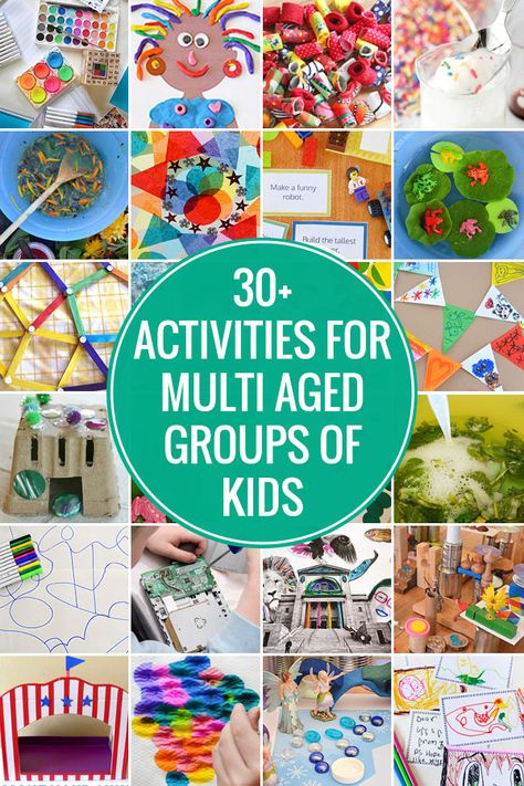 30 Activities for Multi Age Groups - Picklebums Large Group Activities, Kids Group Activities, Playgroup Activities, School Age Activities, Group Crafts, Holiday Club, Frugal Family, Childcare Activities, Daycare Activities