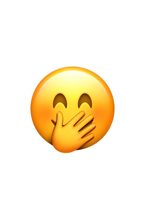 The emoji 🤭 depicts a face with a hand covering its mouth. The eyes are wide open and the eyebrows are raised, indicating surprise or shock. The mouth is slightly open and the hand is positioned over it, suggesting embarrassment or a desire to keep a secret. The overall expression is one of surprise, embarrassment, or a mix of both. The emoji is often used to convey a sense of shock or surprise at something unexpected or to express a feeling of embarrassment or shame. Ios Emoji Faces, Embarrassed Emoji, Hand On Mouth, Iphone Emoji Png, Hand Over Mouth, Secret Emoji, Surprised Emoji, Emoji Flower, Shocked Emoji