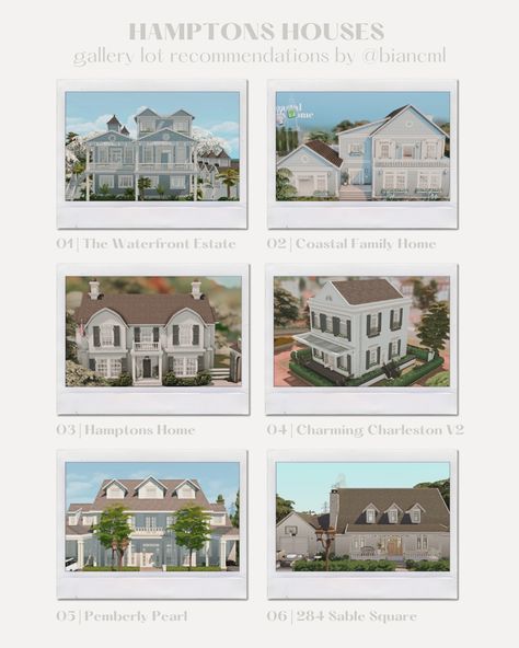 Hamptons Houses, The Sims 4 Lots, Sims 4 Gallery, Sims Freeplay Houses, House Plans With Pictures, The Sims 4 Pc, Sims Packs, Sims 4 House Plans, Sims 4 House Building