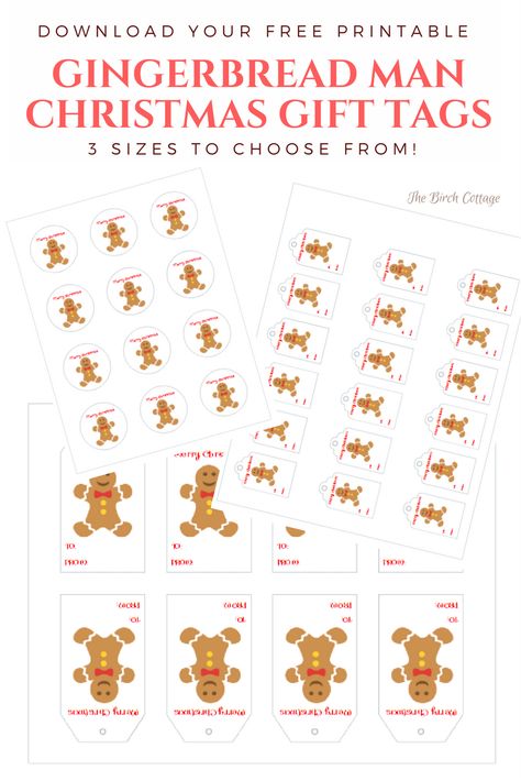 Gingerbread Gift Tags Free Printable, Gingerbread Man Gift, Printable Note Cards, Gingerbread Gifts, Christmas Teaching, Gingerbread Man Christmas, Christmas Tags Printable, Gingerbread Decorations, Free Printable Gift Tags