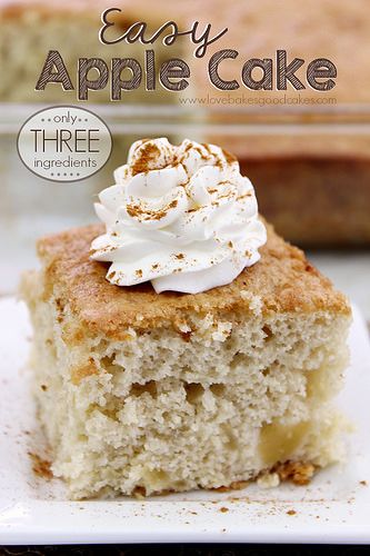 Love Bakes Good Cakes: Easy Apple Cake - Only 3 Ingredients! Baking Apples, Love Bakes Good Cakes, Good Cakes, Easy Apple Cake, Apple Recipes Easy, Apple Pie Filling, Apple Dessert Recipes, Oreo Dessert, S'mores