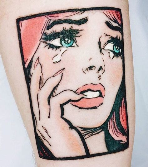 Pop Art Tattoo, Amazing Tattoo Ideas, Pop Art Tattoos, Comic Tattoo, Dibujos Tattoo, 4 Tattoo, More Tattoo, Forearm Tattoo Women, Pop Art Girl