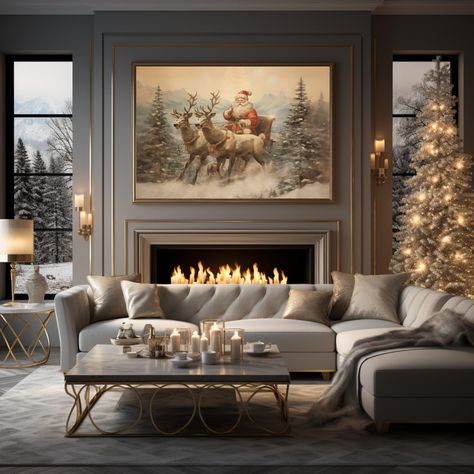 Modern christmas living room