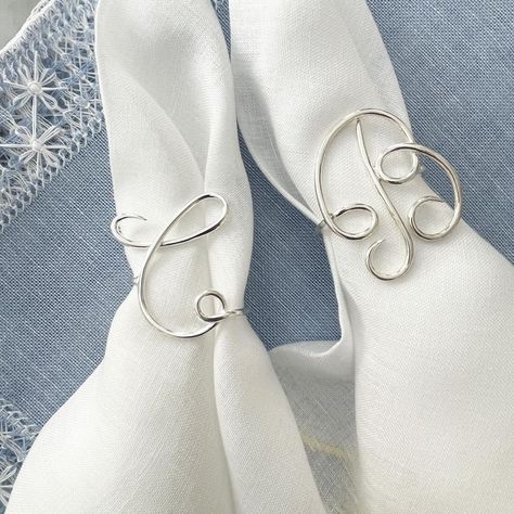 Julia B. on Instagram: “Handmade monogram silver napkins made right. #silver #dinner #napkins #myjuliab #juliabhandmadeforlife” Silver Napkins, Monogrammed Napkins, Silver Monogram, Cursive Letters, Place Setting, Napkin Holder, Fine Fabric, Dinner Napkins, Vintage Gifts