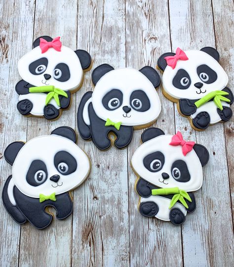 #pandacookies #panda #cookies #sugarcookies #cutecookies #pandalove Panda Cookies Decorated, Cookie Template, Panda Themed Party, Panda Cookies, Leopard Pillow, Leopard Blanket, Panda Items, Leopard Necklace, Panda Birthday Party