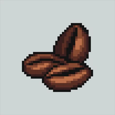 Coffee Pixel Art, Pixel Plants, Icon For Website, Pixel Art Games, Coffee Bean, Hama Beads, Cross Stitch Designs, Coffee Beans, Art Illustration