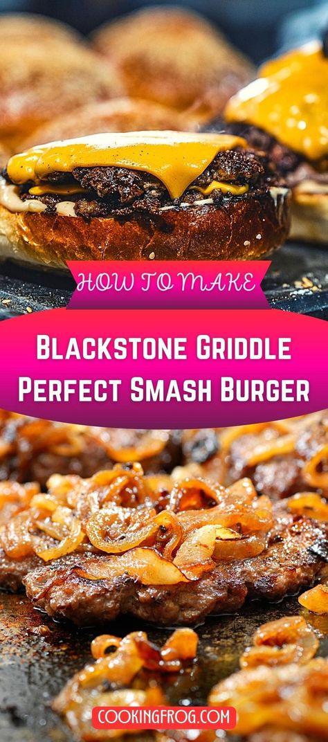 Outdoor Griddle Recipes, Grilled Dinner Recipes, Griddle Cooking Recipes, Grilled Burger Recipes, Smash Burger Recipe, Outdoor Cooking Recipes, Gourmet Burger, Hamburgers Grilled, Smash Burgers