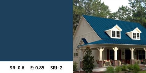 Regal-Blue-Metal-Roof Navy Metal Roof, Blue Metal Roof Houses Color Combos, Blue Roof House Colors Exterior Paint, Blue Metal Roof Houses, Blue Tin Roof, Metal Roof Houses Color Combos, Blue Metal Roof, Metal Roofs Farmhouse, Metal Roof Paint