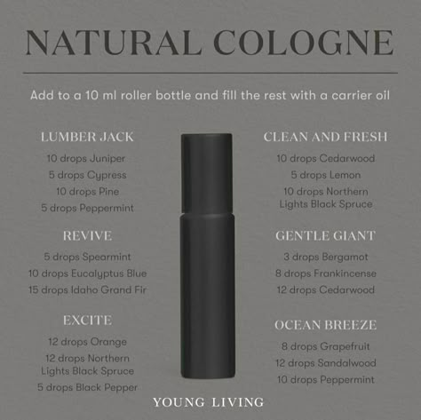 Cedarwood Essential Oil Young Living, Essential Oil Cologne, Young Living Cedarwood, Essential Oil Perfume Blends, Essential Oil For Men, Essential Oil Perfumes Recipes, Roller Bottle Recipes, Black Pepper Essential Oil, Essential Oil Combinations