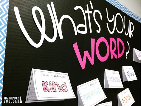 "What's Your Word?" Word Goals for the New Year Goals Bulletin Board, Classroom Goals, Struggling Students, 4th Grade Classroom, Student Goals, Teacher Memes, Beginning Of The School Year, Your Word, Teacher Blogs