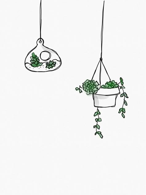 Small Aesthetic Drawings For Wall, Mini Plants Drawing, Cute Houseplant Drawings, Plants Drawings Easy, Small Plant Drawing Simple, Cute Plants Drawing Cartoon, Drawing Ideas Easy Plants, Small Plant Doodles, Plants Cartoon Drawing