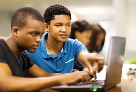 Two high school students using a laptop together. 9th Grade Math, College Paper, School Essay, Differentiated Instruction, Term Paper, Future Jobs, Argumentative Essay, After School Program, Academic Success