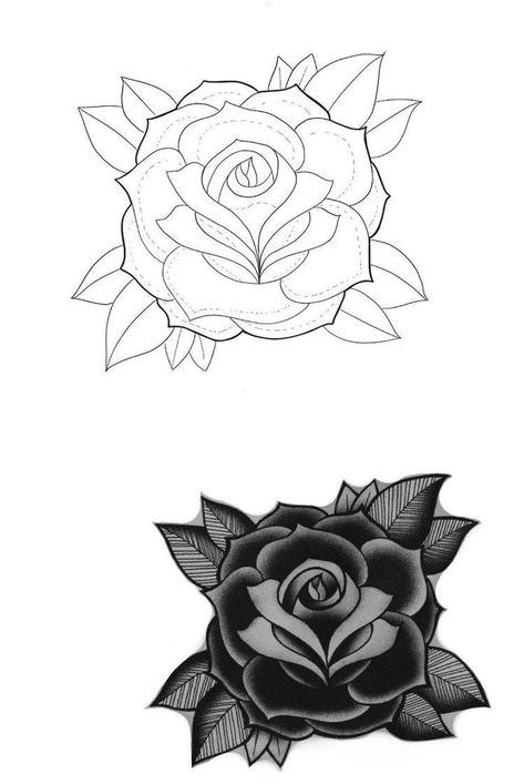 Cover Up Tattoos Stencil, Rose Cover Up Tattoo Design, Dark Rose Tattoo Design, Rose Hand Tattoo Stencil, Tattoos For Cover Ups Ideas, Tattoo Cover Up Ideas For Men, Simple Tattoo Outlines, Dark Flower Tattoo, Dark Rose Tattoo