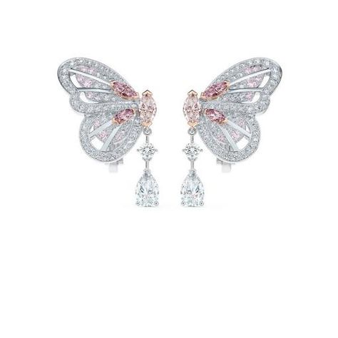 Butterfly Diamond Earrings, Diamond Butterfly Earrings, Iridescent Wings, Pink Diamond Earrings, Nature Butterfly, Pink Portrait, Pink Emerald, Pink Diamond Ring, Pink Jewels