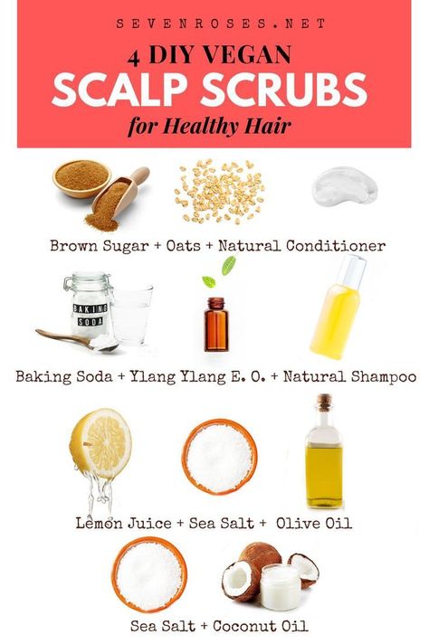 Hair Scrub, Flaky Scalp, Natural Conditioner, Scalp Scrub, For Healthy Hair, Home Remedies For Hair, Homemade Hair Products, Vegan Hair, Diy Hair Mask