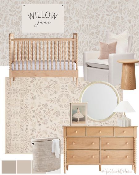 Verdugo Hydraulic Lift Up Storage … curated on LTK Nursery Chair Rail Wallpaper, Sophisticated Baby Girl Nursery, Girl Nursery Mood Board, Classic Girl Nursery, Wallpaper Nursery Girl, Jenny Lind Nursery, Neutral Girl Nursery, Baby Nursery Girl, Above Crib Decor